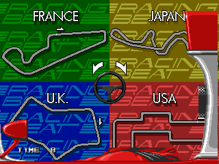 Racing Beat (World) select screen