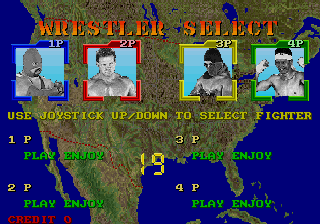 Ring Rage (Ver 2.3O 1992/08/09) select screen
