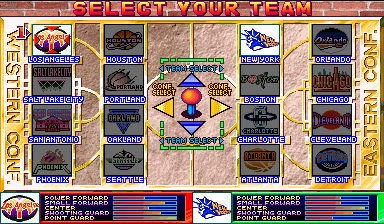 Run and Gun (ver UBA 1993 10.8) select screen