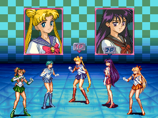 Pretty Soldier Sailor Moon (Ver. 95/03/22B, Europe) select screen