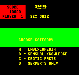 Sex Triv select screen