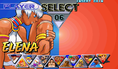 Street Fighter III 2nd Impact: Giant Attack (USA 970930) select screen