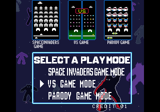 Space Invaders DX (US, v2.1) select screen