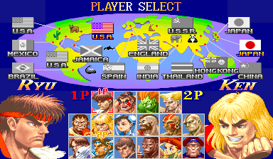 Super Street Fighter II: The New Challengers (World 931005) select screen