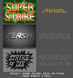 Super Strike Bowling select screen