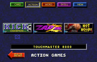 Touchmaster 8000 (v9.04 Standard) select screen