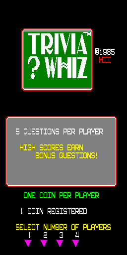 Trivia ? Whiz (6221-04, Edition 3 Vertical) select screen