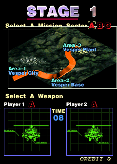 Twin Eagle II - The Rescue Mission select screen