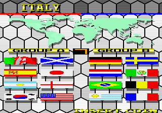 Tecmo World Cup '94 (set 1) select screen
