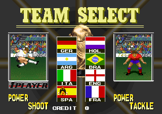 V Goal Soccer (Europe) select screen