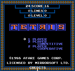 Vs. Tetris select screen