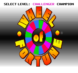Wheel Of Fortune (set 1) select screen