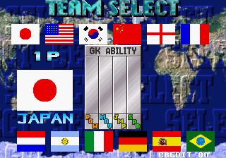 World PK Soccer V2 (ver 1.1) select screen