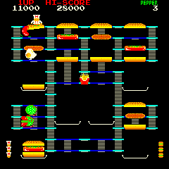 Burger Time (Data East set 1) Screenshot