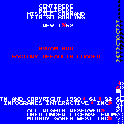 Centipede / Millipede / Missile Command / Let's Go Bowling (rev 1.62) Screenshot