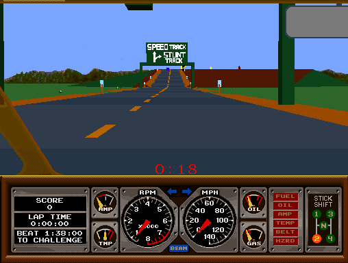 Hard Drivin' (cockpit, rev 2) Screenshot