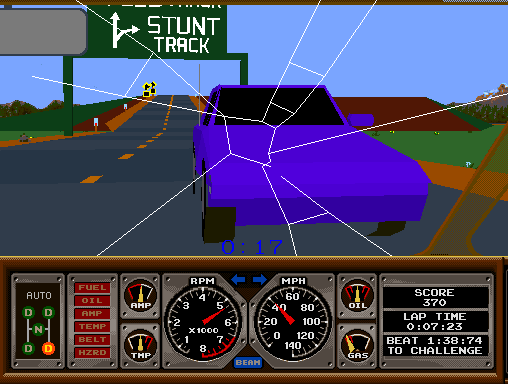 Hard Drivin' (cockpit, British, rev 6) Screenshot