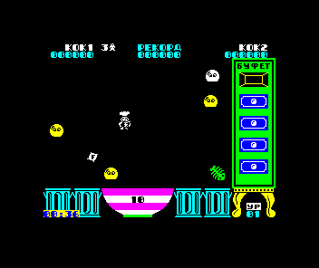 Povar / Sobrat' Buran / Agroprom (Arcade multi-game bootleg of ZX Spectrum 'Cookie', 'Jetpac' & 'Pssst') Screenshot