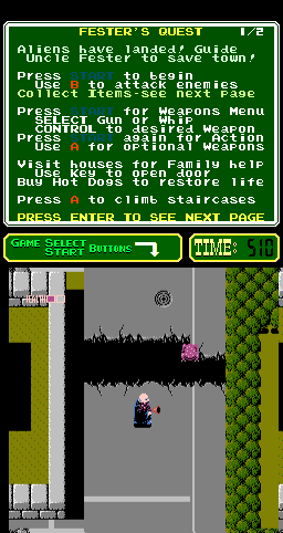 Uncle Fester's Quest: The Addams Family (PlayChoice-10) Screenshot