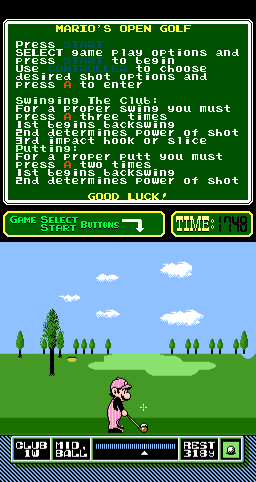 Mario's Open Golf (PlayChoice-10) Screenshot