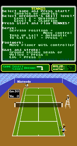 Tennis (PlayChoice-10) Screenshot