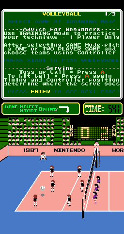 Volley Ball (PlayChoice-10) Screenshot