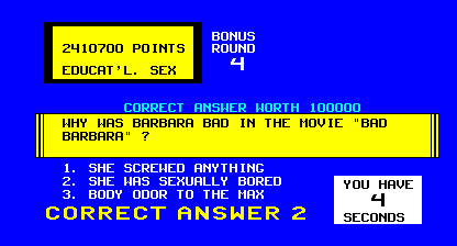 Sexual Trivia (Version 1.02SB, set 2) Screenshot