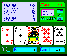 Sigma Poker 2000 Screenshot
