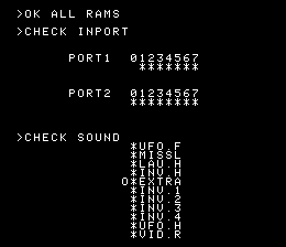 Space Invaders Test ROM Screenshot