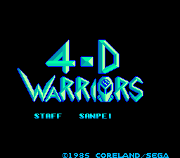 4-D Warriors (315-5162) Title Screen