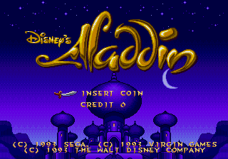 Aladdin (bootleg of Japanese Megadrive version) Title Screen