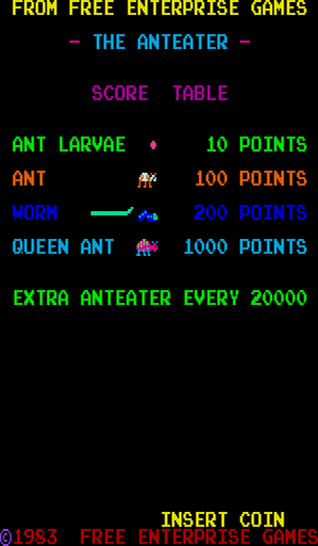 The Anteater (UK) Title Screen