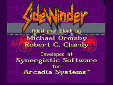 Sidewinder (Arcadia, set 1, V 2.1) Title Screen