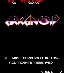 Arkanoid (Game Corporation bootleg, set 1) Title Screen