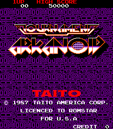 Tournament Arkanoid (US) Title Screen
