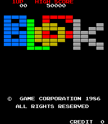 Block (Game Corporation bootleg, set 2) Title Screen