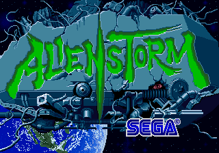 Alien Storm (World, 2 Players) (FD1094 317-0154) Title Screen