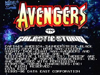 Avengers In Galactic Storm (Japan) Title Screen