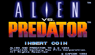 Alien vs. Predator (Euro 940520 Phoenix Edition) (Bootleg) Title Screen
