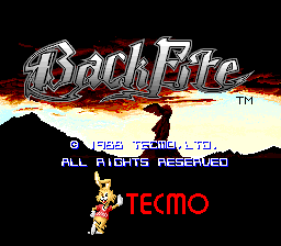Back Fire (Tecmo, bootleg) Title Screen