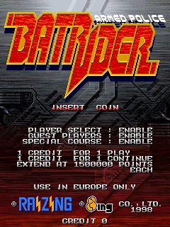 Armed Police Batrider (Europe) (Fri Feb 13 1998) Title Screen