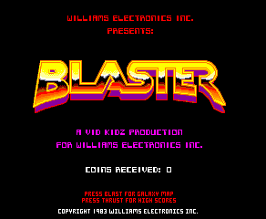 Blaster (conversion kit) Title Screen