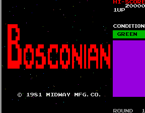 Bosconian (Midway, old version) Title Screen