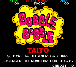 Bubble Bobble (US, Ver 1.0) Title Screen