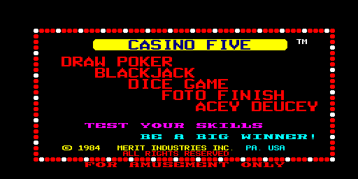 Casino Five (3315-02, U5-2B) Title Screen