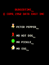Burger Time (DECO Cassette) (US) Title Screen