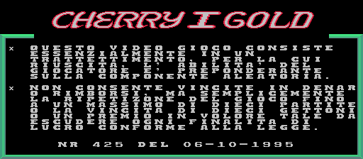 Cherry Gold I (set 1) Title Screen