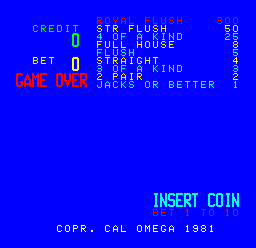 Cal Omega - Game 24.0 (Gaming Draw Poker, hold) Title Screen