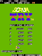 Scrum Try (DECO Cassette) (US) (set 1) Title Screen
