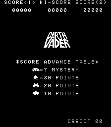Darth Vader (bootleg of Space Invaders) Title Screen
